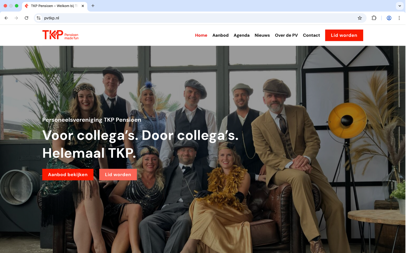 Website van TKP Pensioen